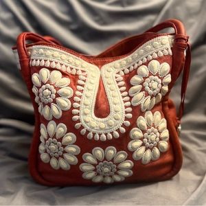 BRIGHTON EMBROIDERED CROWN JEWEL BEADED HANDBAG